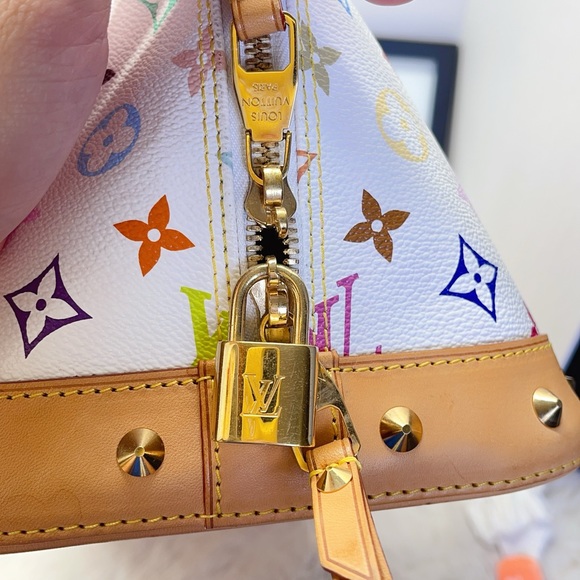 Louis Vuitton Alma GM Multicolor White Monogram Handbag - Picture 14 of 14